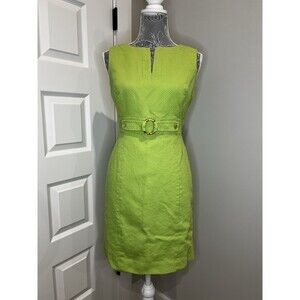 Tahari Tahari Arthur S Levine Shift Dress Citrine Green Size 6